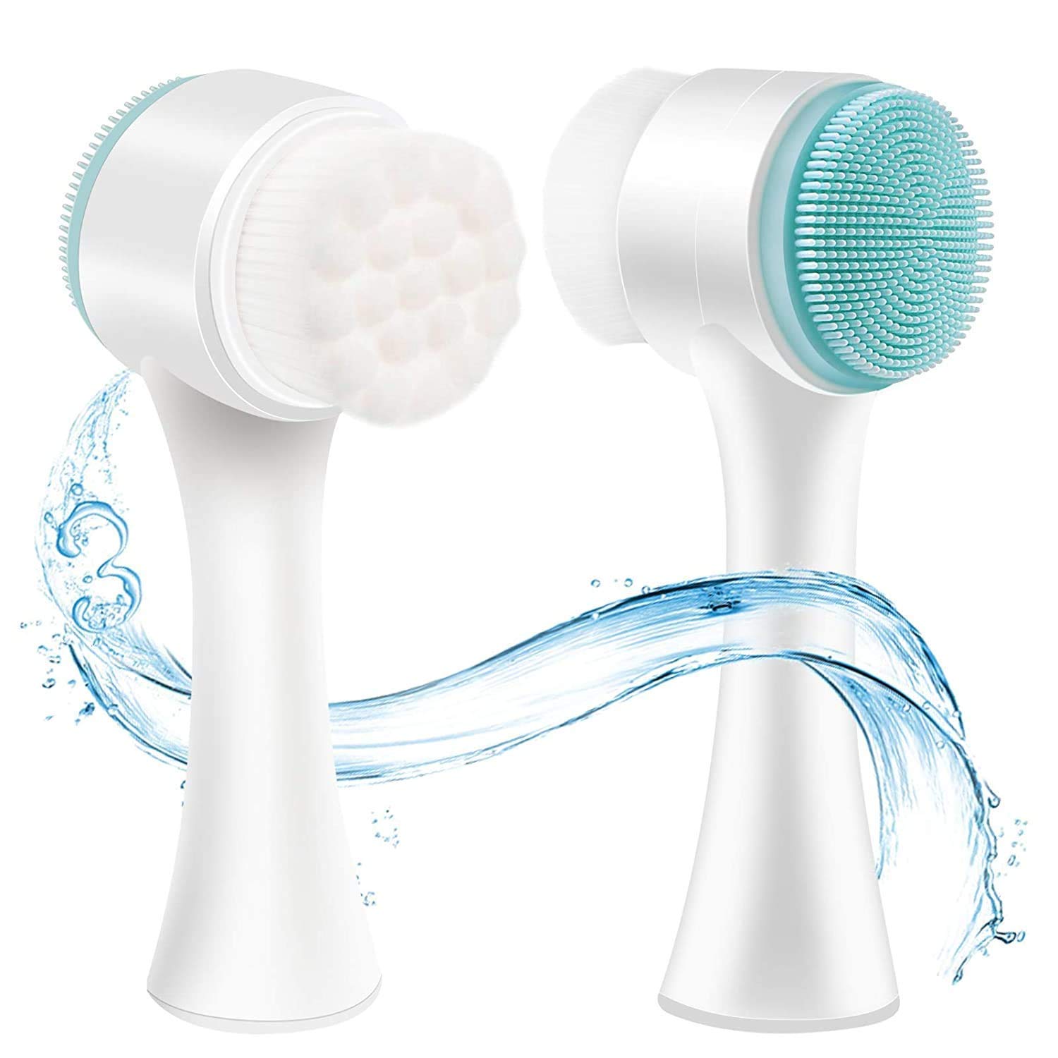 2 in 1 Face Cleansing Brush Silicone & Soft Fiber Double Sided Facial Cleaning Brush Deep Pore Cleanser Exfoliating Face Scrubber for All Skin Types (Multicolor)-image-49