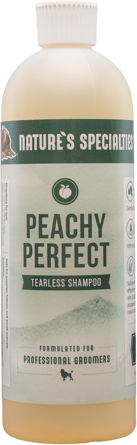 Nature's Specialties Peachy Perfect Ultra ConcentratedDog Shampoo for Pets, Makes up to 1.5 Gallons, Natural Choice for Professional Groomers, Gentle on Skin & Coat, Made in USA, 32 oz