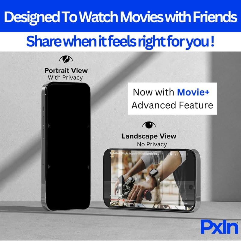 Image of Pxin Mobile Privacy Filter compatible with Google Pixel 8 Pro | Mobile Privacy screen Guard | Anti Glare | Anti Spy Screen Protector | Reduces blue light | BLUVLightBlock