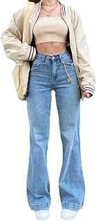 WSZJLN Vaqueros de Mujer de Tiro Medio con Patchwork para Mujer - Azul Claro - XXL
