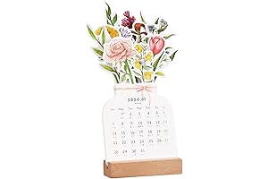 2024 Creative Flower Desk Calendar - Monthly Calendar Planner
