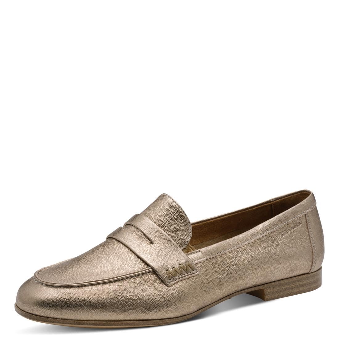 Tamaris Women's loafer flat leather metallic 5.5 UK