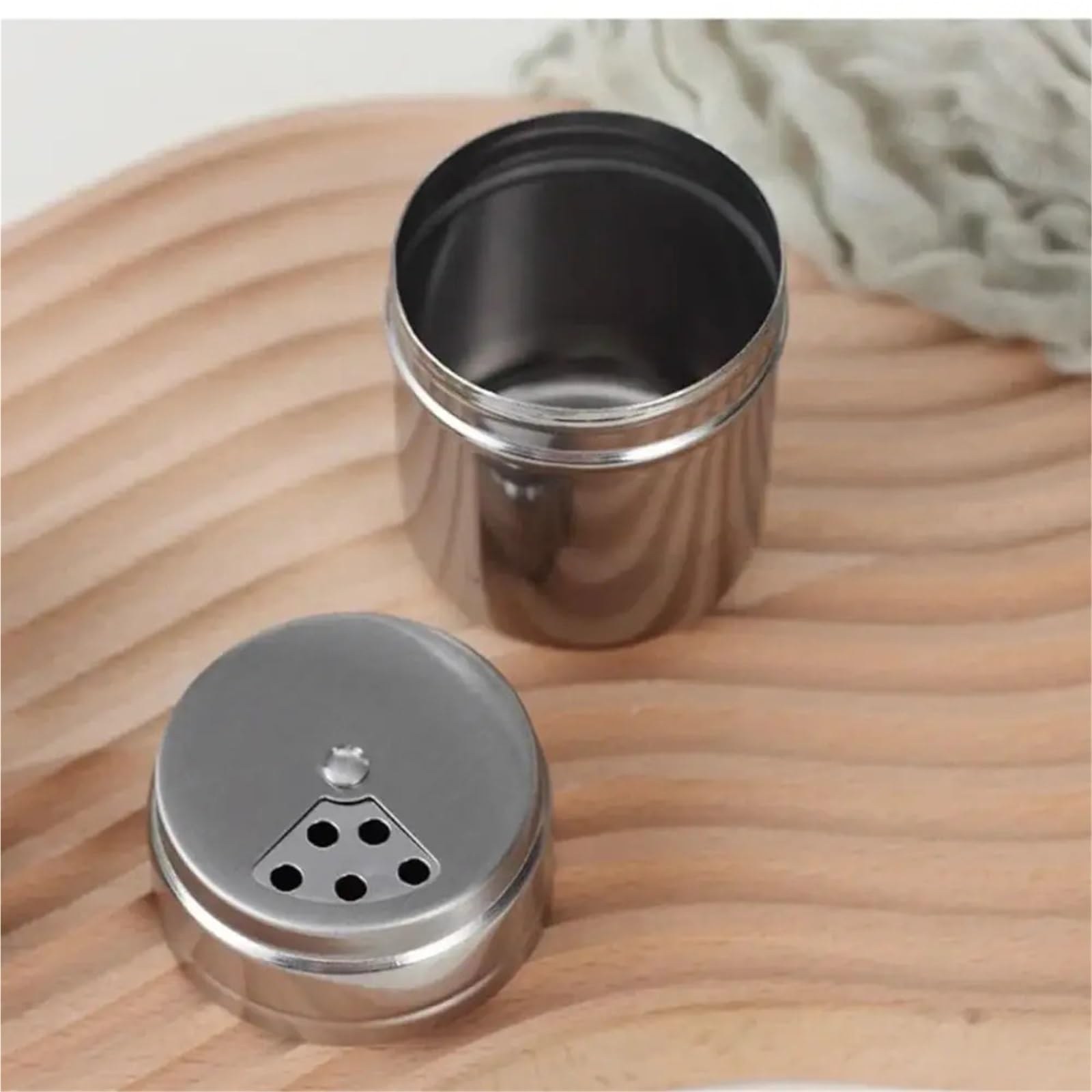 Tarro de condimento Multiusos 3 Piezas para Casa | Tarro de especias de acero inoxidable, botella de azúcar y sal, utensilios de cocina, pimentero y especias(L-Multi-purpose)