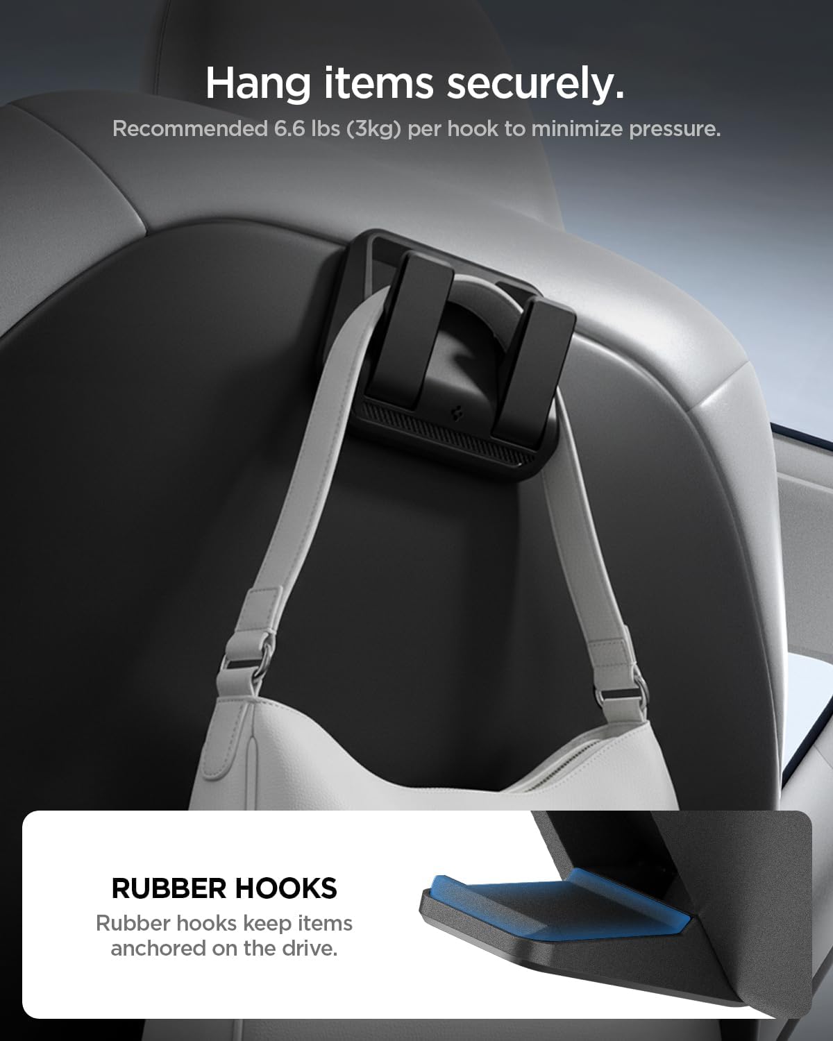 Spigen Seat Hook for Tesla Model Y Juniper and Model 3 Highland - 2 Pack