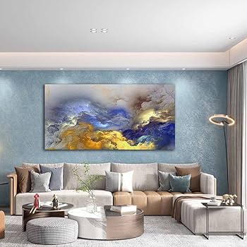 Amazon.co.jp: 現代美術のキャンバスの絵画の多彩な雲の抽象的な
