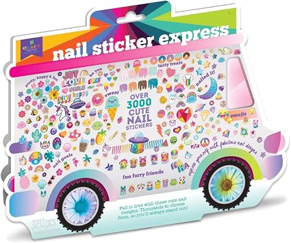 Craft-Tastic Nail Sticker Express Nail Art Kit Regular, Gold Foil, Glitter Stickers Ages 8+