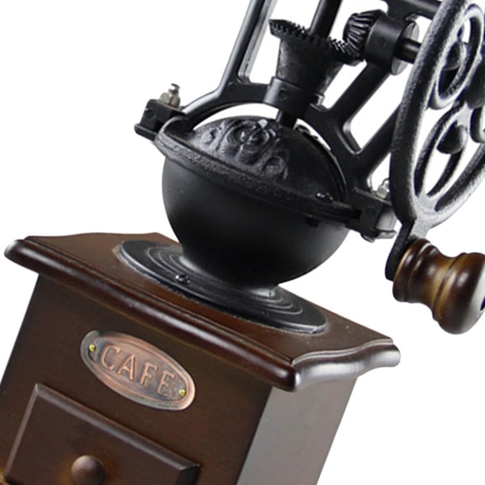 KICHOUSE Macinacaffè Manuale Vintage per Chicchi e Spezie Macinino Portatile Manovella per Caffè Fresco e Grani Accessorio Pratico e Sicuro per Amanti del Caffè