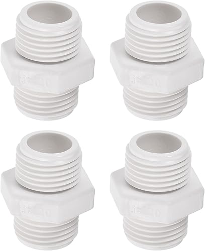 M METERXITY Paquete de 4 accesorios de tubería de rosca macho de PVC  conector de manguera adaptador de rosca macho hexagonal G12, adaptador de disponible en Yaxa Venezuela