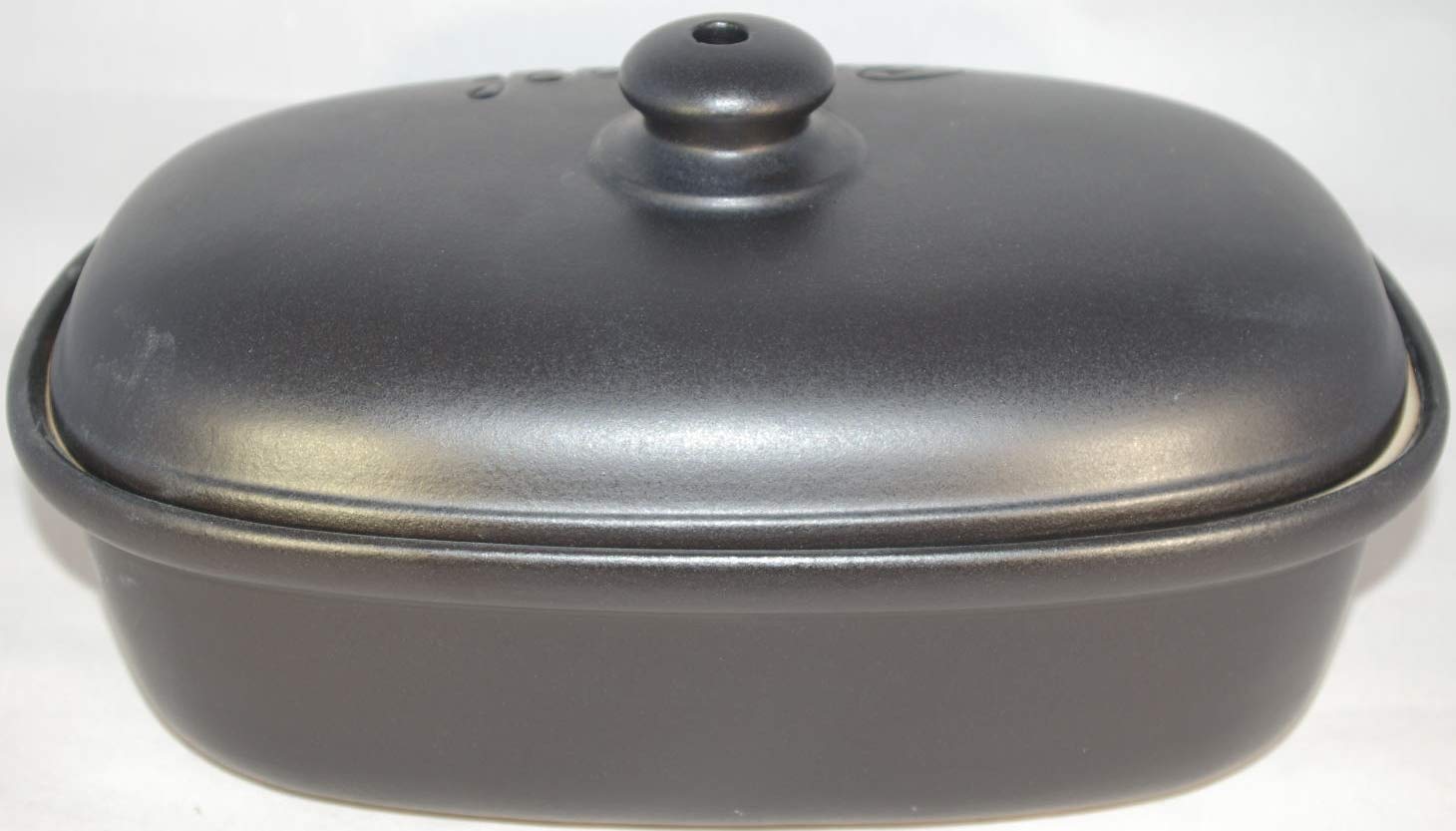 Brottopf schwarz matt | Brotkasten | Brotbox | Brotdose | Brotbehälter | Steinzeug | LxBxH: 30x21x16 cm