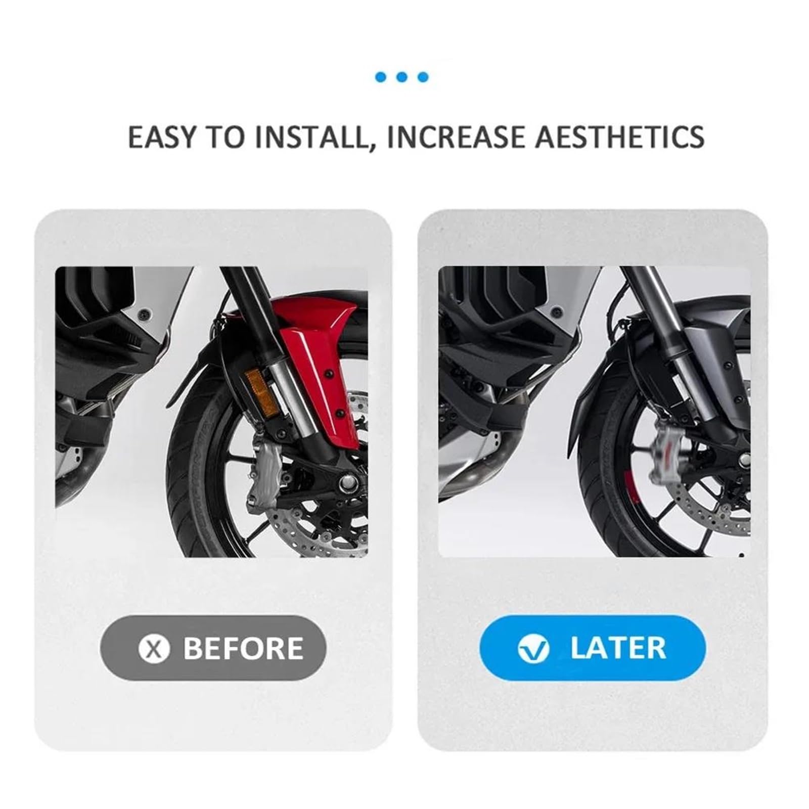 Moto Parafango Posteriore Estensione Parafango Anteriore Moto Estensione Parafango Paraspruzzi Nero Accessori Moto per Ducati per Multistrada V4 2021 Moto Ruota Ruota Parafango