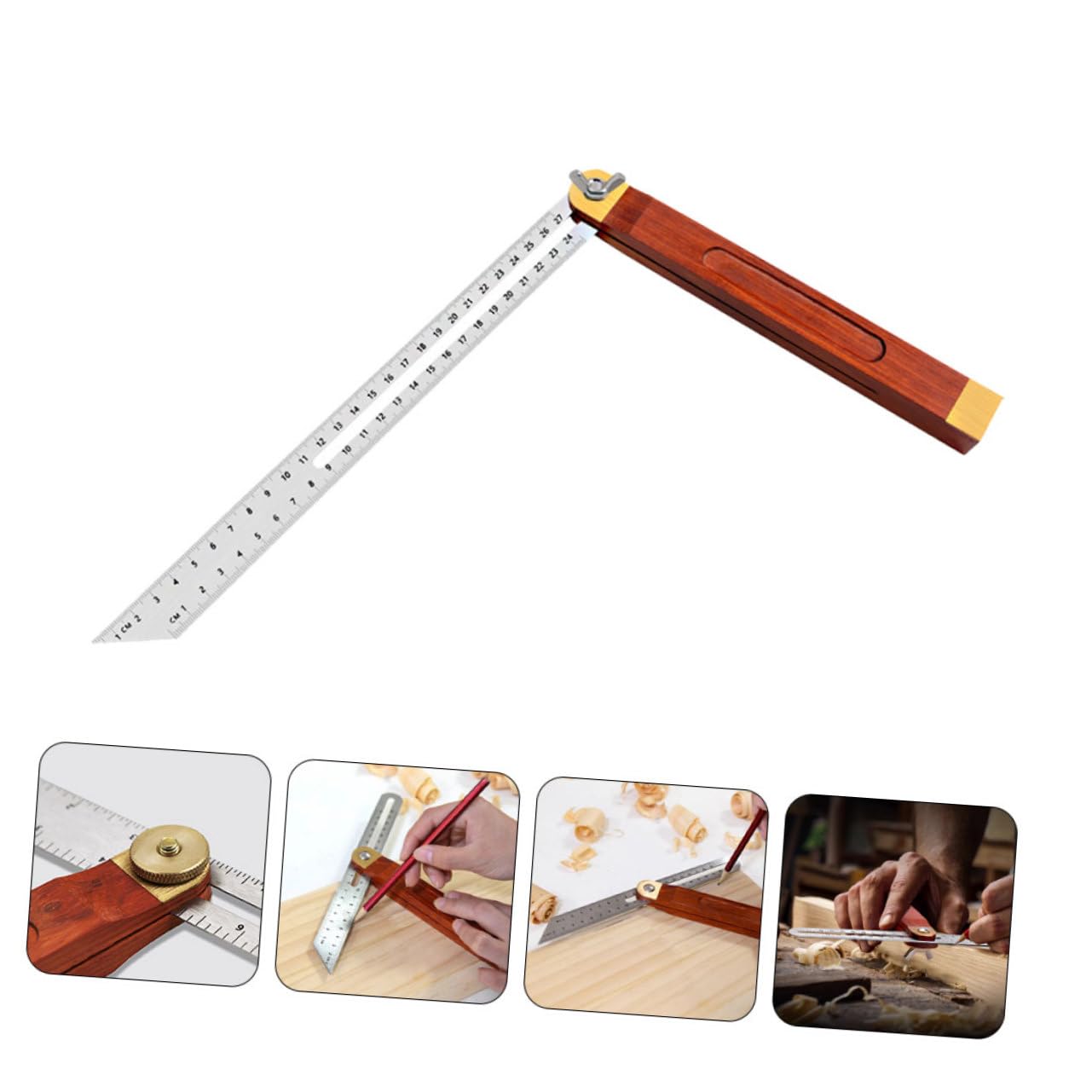 UKCOCO 5pièces Règle à Onglet Multi-angles Équerre Ajustable Outil De Mesure Flexible Et Précis Pour Menuisiers Et Bricoleurs Degrés Design Combiné Durable Et Pratique