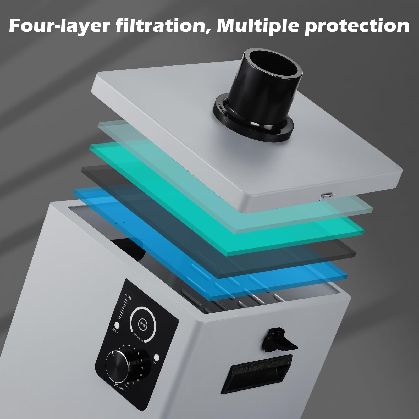 Purificador de humo Genmitsu MD13 para Genmitsu L8, extractor de humo con filtración de cuatro capas, pantalla de interfaz LED función UV, absorbente de humo