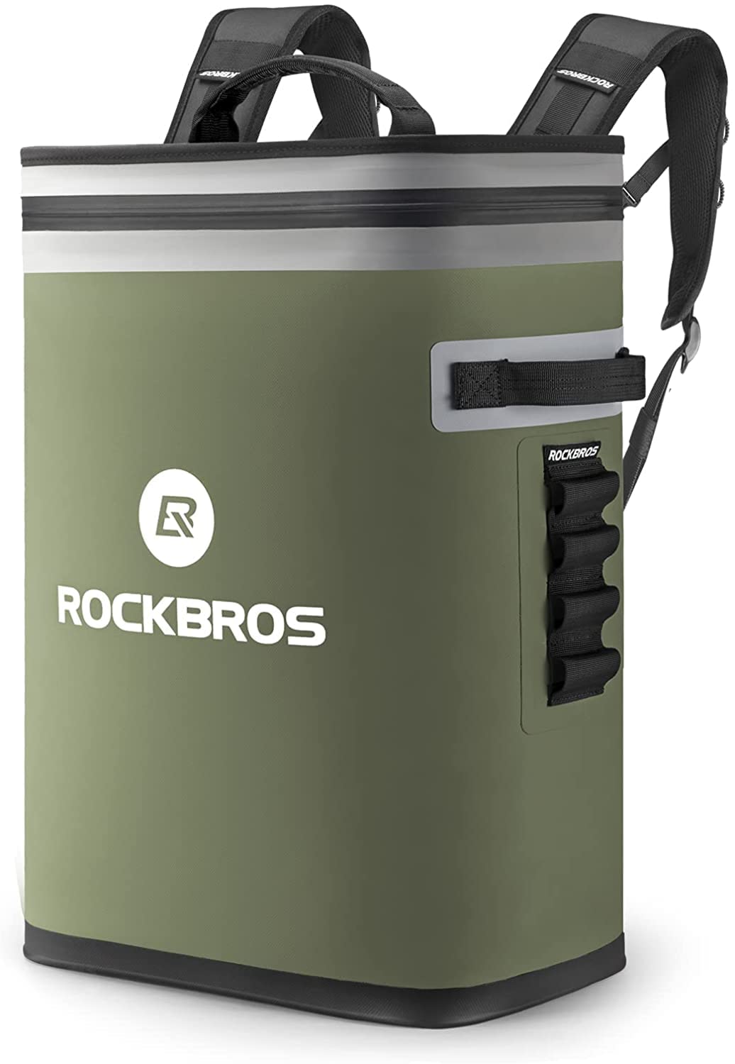 ROCKBROS Bolsa Nevera 20/22L Enfriamiento 48H Portátil Impermeable Flexible para Camping Picnic Playa Barbacoa Pescar Viaje en Coche Gris/Verde