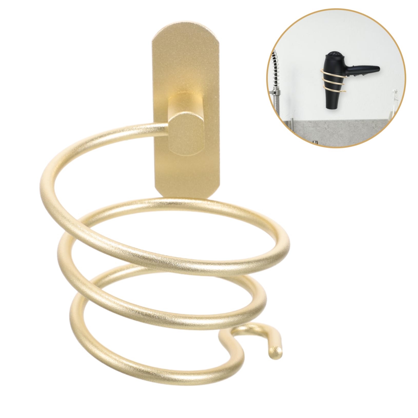 Cabilock 3piezas Soporte De Secador De Pelo De Pared De Sin Perforación Estante para Secador De Cabello Organizador De Almacenamiento