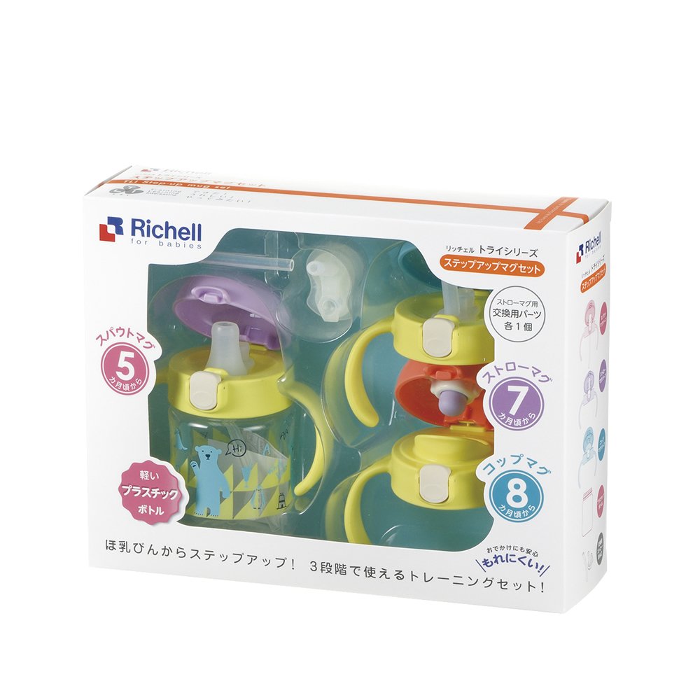Richell Try straw mug set 270ml from 5-8months Step up