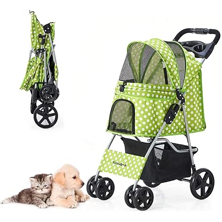 Amazon Co Jp ペットカート 犬用ベビーカー カップホルダーとトレイ付き 中型犬用 猫犬兼用 前輪360 回転 後輪ブレーキ付 組み立て簡単 ペット用品