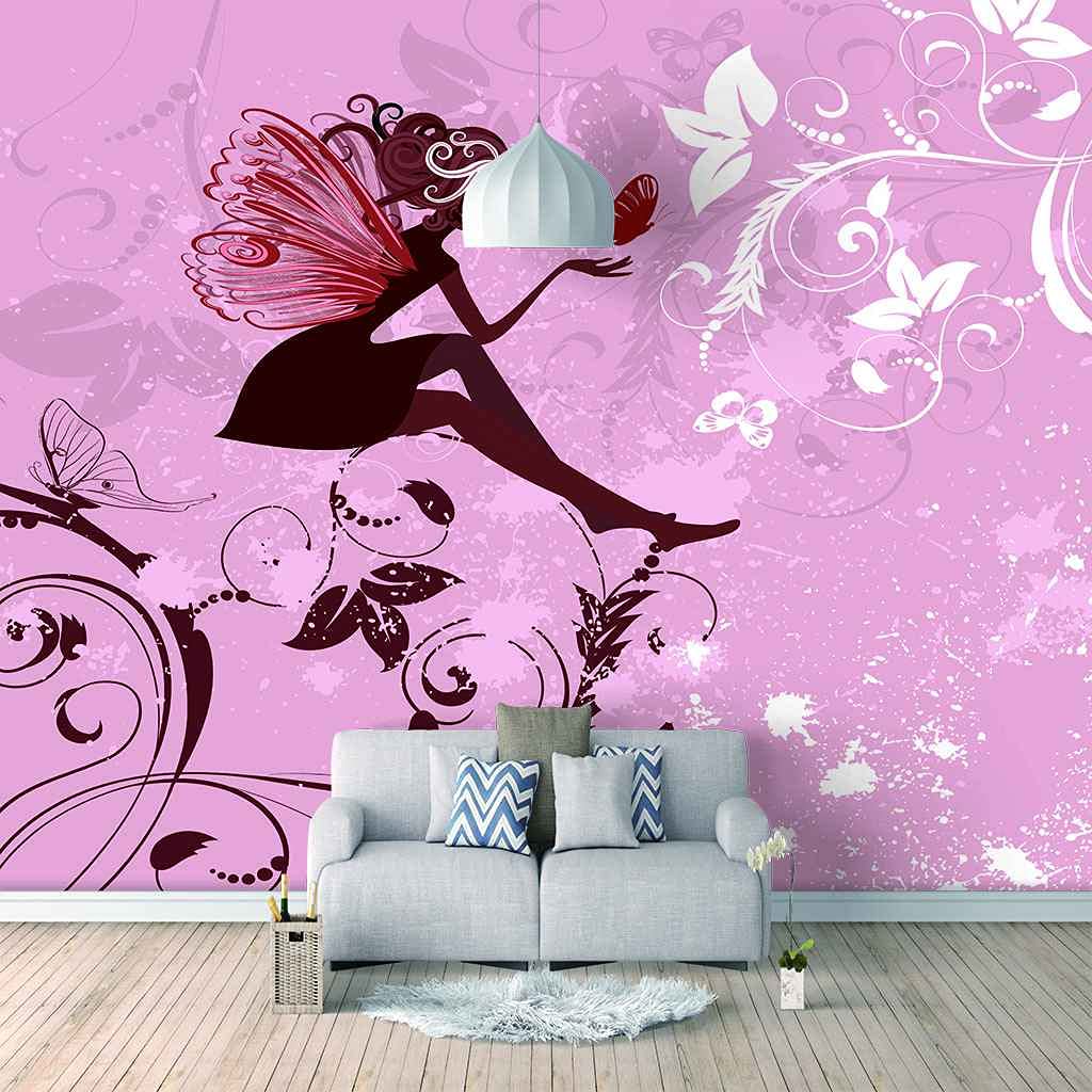 Papier peint auto-adhésif 3D violet 200x140 cm pour salon