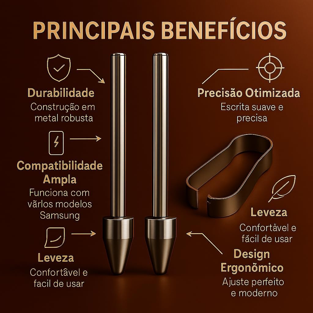 Ponta de Metal Caneta S Pen Compativel com Galaxy Tab S9 Fe S6 S7 Lite S8 S21 S22 FE S10 FE e Smartphones Note 10 Note 20 S23 S24 S25 Ultra com Extrator para Substituição