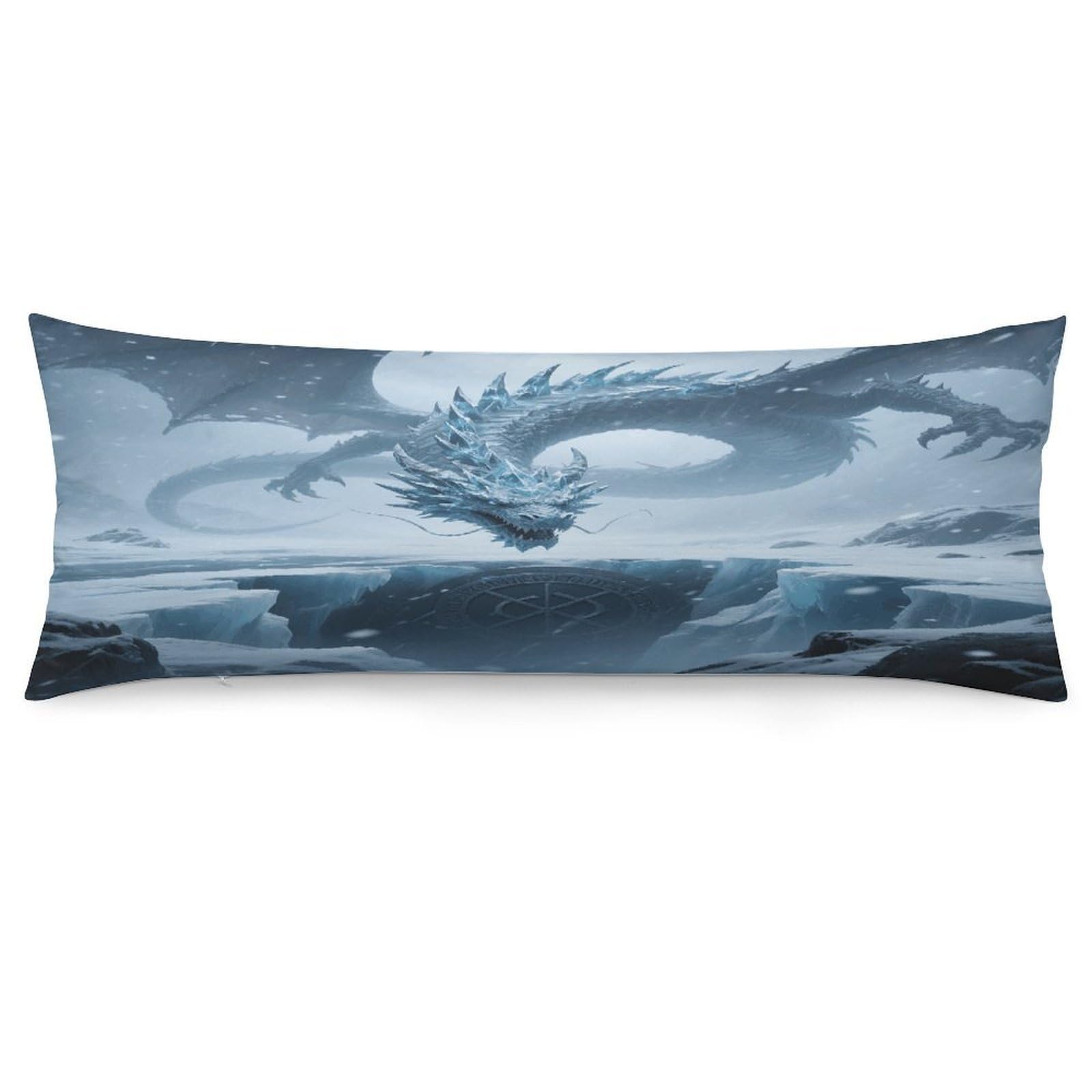 Ice Dragon Throw Pillow Cover Soft Pillow Case Decorative Lumbar Pillow Cover Cozy Throw Pillowcase Polyester Rectangular Cushion Case Decor for Couch Sofa Bed