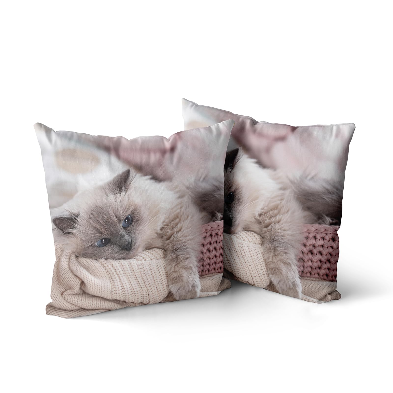 Yzehomijia Cat Duvet Cover Sets 200×200 cm, 3D Cat Print, 1 Pink Microfibre Duvet Cover + 2 Pillowcases 65×65 cm.(Cat3×200) - Image 4