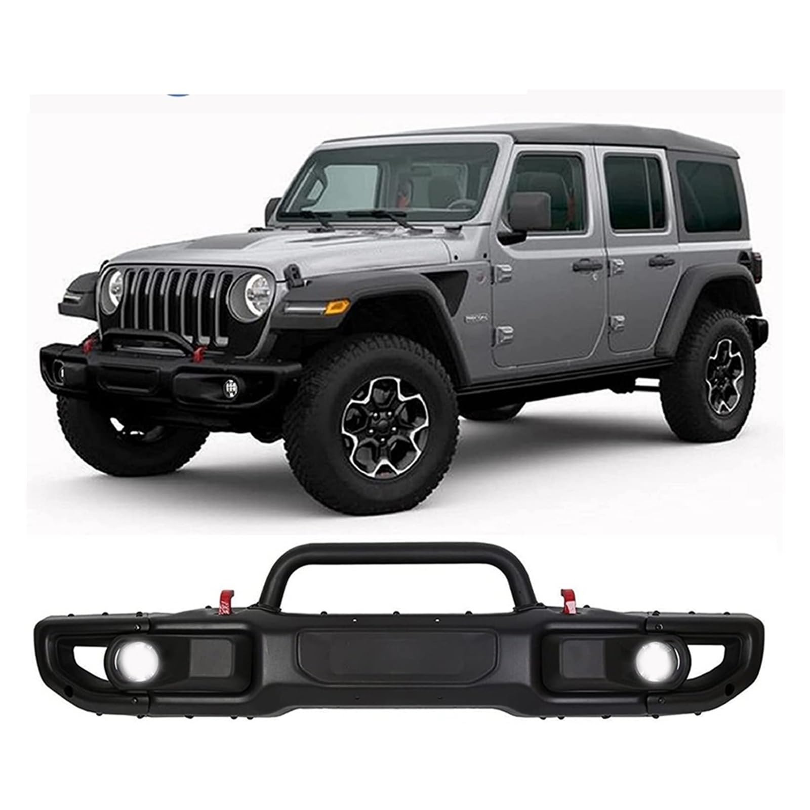Przedni tylny zderzak kompatybilny z Jeepem kompatybilny z Wranglerem JK JL JT Gladiator stalowy aluminiowy części samochodowe 2007-2022 lata(Rear BumPer Steel)