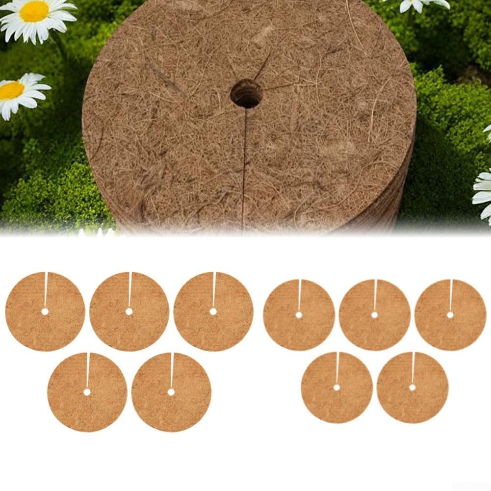 Coconut Coir Frost Protection Mat for Plants – 30 cm & 25 cm Round Flat Mulch Mat, Anti-Grass Growth, Biodegradable, 10-Pack — view 9