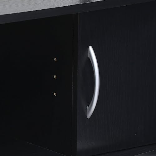 Miniatura 9 de Furinno - Soporte para centro de entretenimiento grande para televisor de hasta 55 pulgadas, madera negra Blackwood,Ámbar Pino/Negro,Columbia