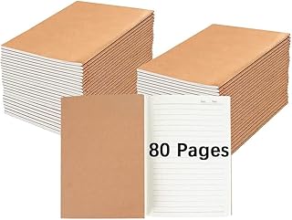30 Pack Notebook Journals Bulk, A5 Kraft Lined Notebook 8.2 x 5.5 Inch,Travel Diary, Subject, Memo Notebooks for Work School Office,80 Pages(40 Sheets)