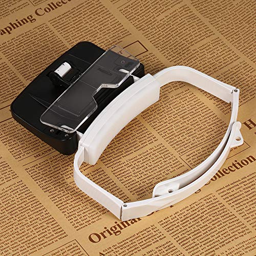 Ajcoflt TH9203 Headband Magnifier Óculos LED Lupa Cabeça Ampliador Lupa Lupa Intercambiável 5 Lentes