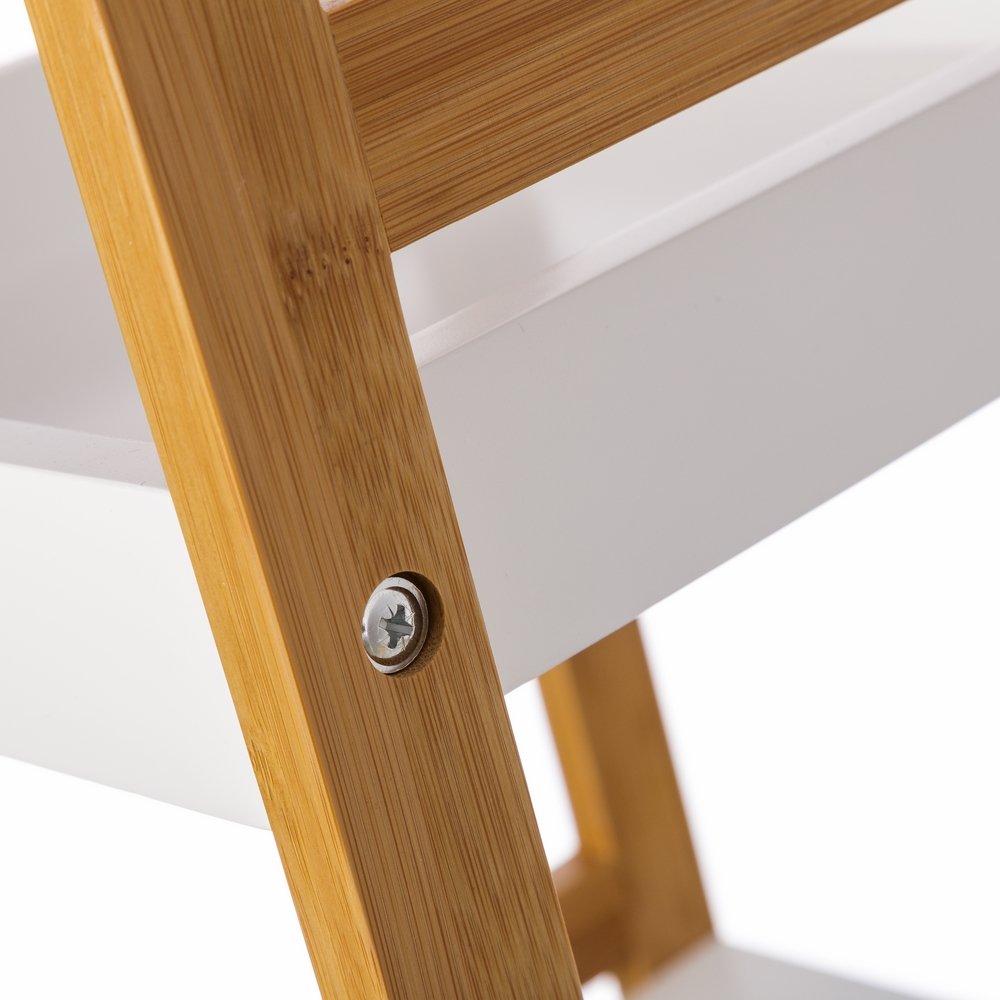 Lola Derek – Scaffale a 3 ripiani minimalista bianca di bambù per bagno di sole nascente