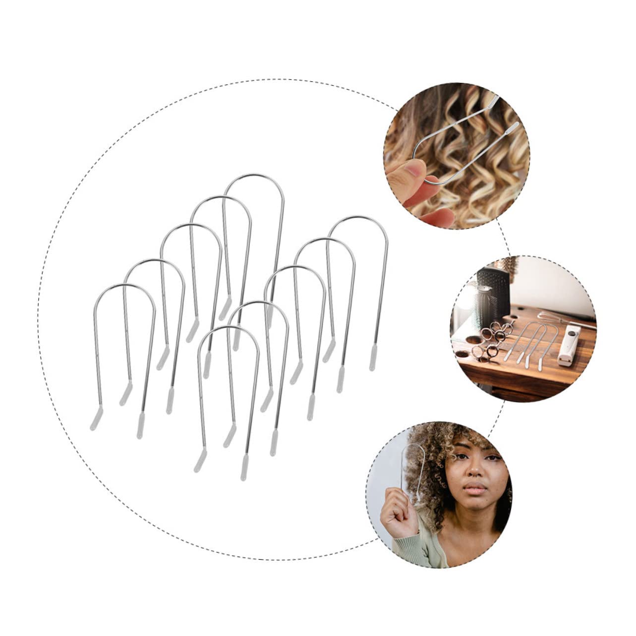 FOMIYES 100piezas Clips De Rizador Térmico De Inoxidable Fijación De Rodillos Calientes Accesorios Compactos y Reutilizables Para Estilizar El Cabello Color Aleatorio