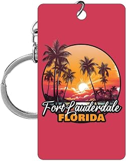 R and R Imports Fort Lauderdale Florida Design A Parent row Souvenir Acrylic Keychain 1.5" x 2.75”