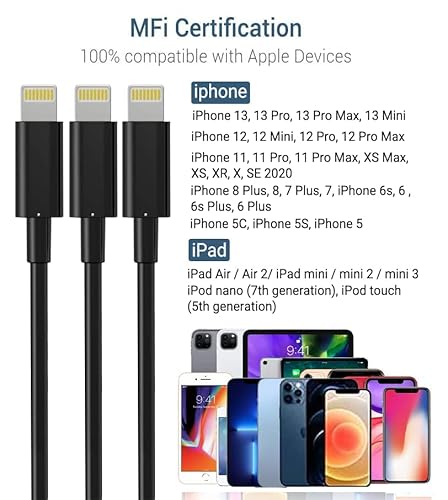 Cavo iPhone Certificato MFi 3Pezzi 1M,Marchpower