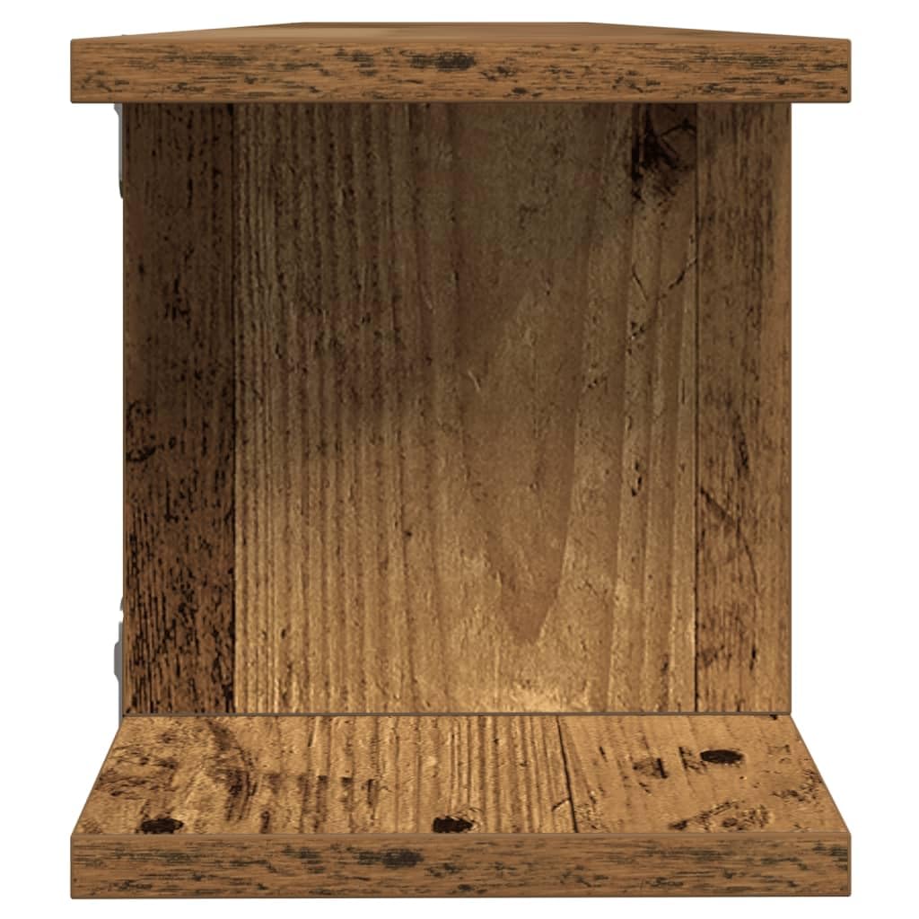 Wandregale 2 STK. Altholz-Optik 105x18x20 cm Holzwerkstoff | Multifunktional, Wohnzimmer Büro Arbeitszimmer, Feuchtes Tuch Reinigung, Flexible Anordnung
