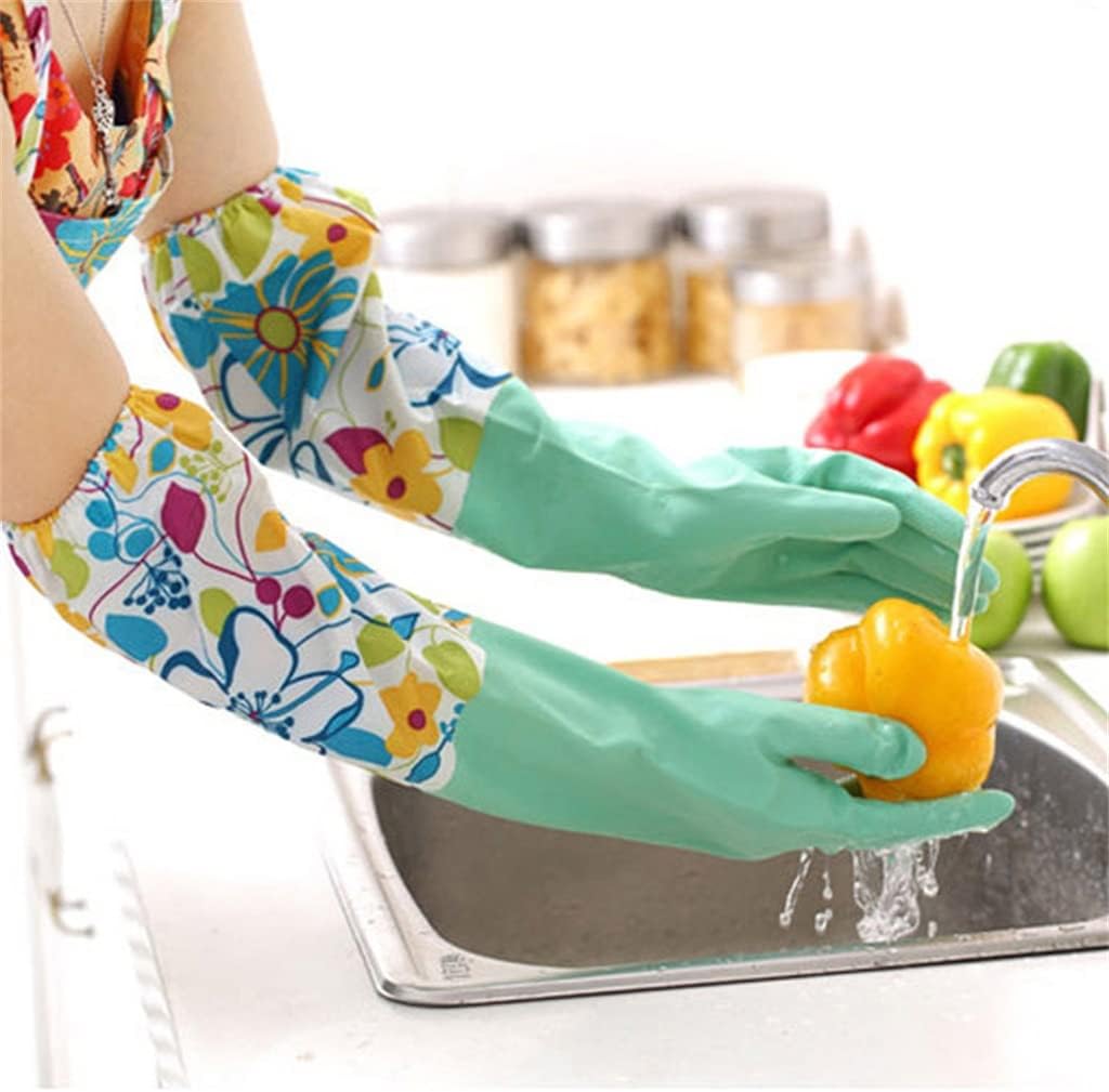 Waterproof Household Glove Dishwashing Cleaning Rubber Long Sleeves Dish Washing