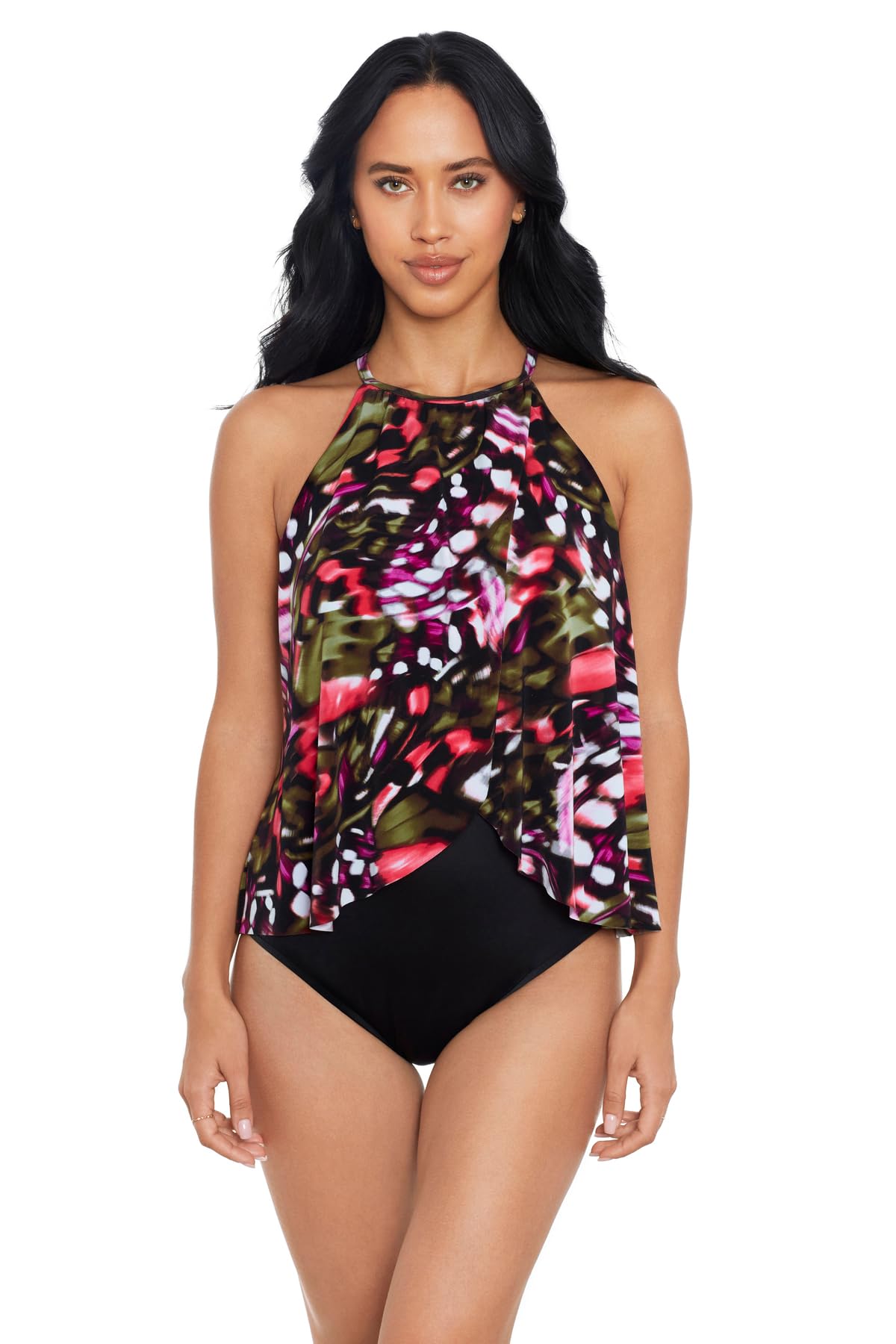 MagicSuit Womens Swimsuit Solid Aubrey High Neckline Soft Cup One Piece Swimsuit