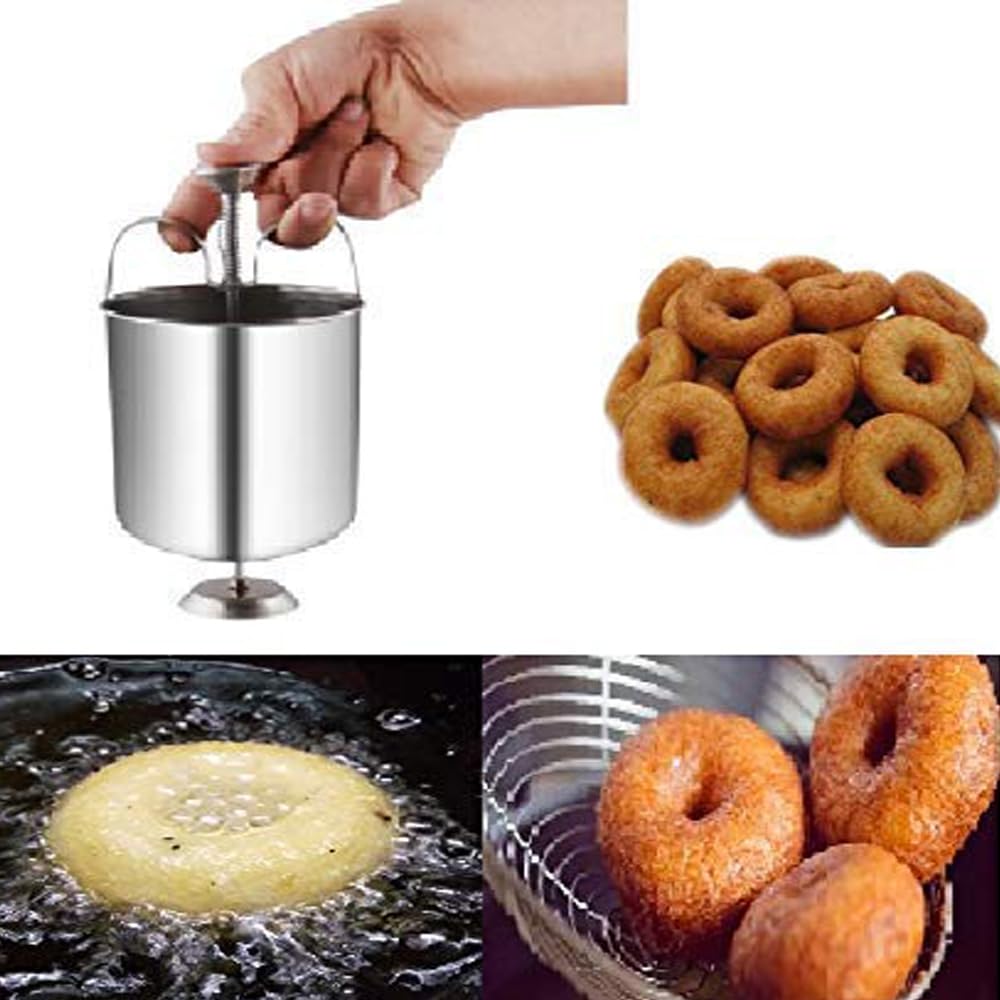 RSINC Stainless Steel Medu Vada MakerMendu WADA Maker,for Perfectly Shaped & Crispy Medu Vada,Donut Maker with Stand, Medu vada Maker with Stand Hygienic Without Any Hassle M|B1