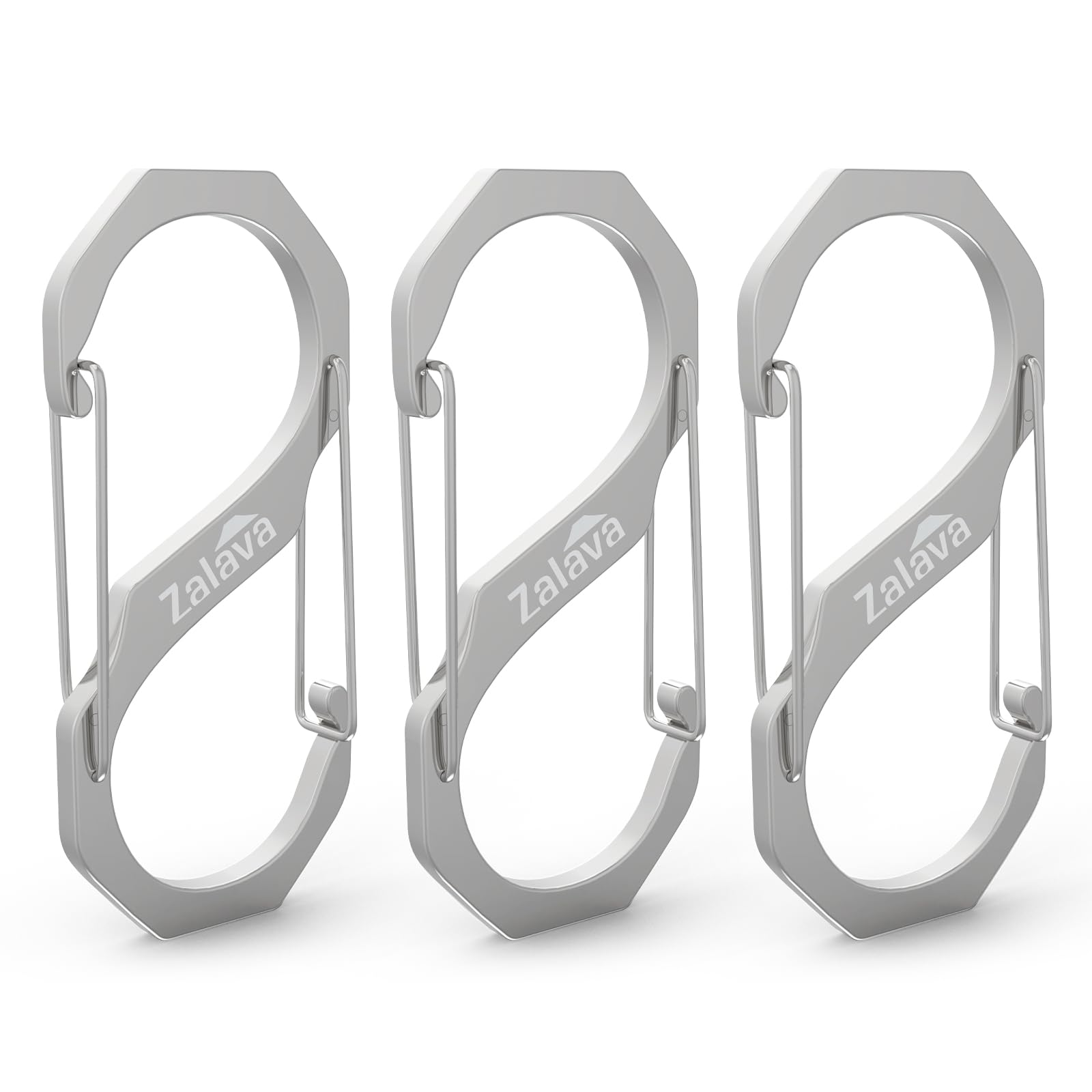 3PC 316 Stainless Steel Carabiner Clip, Keychain Clips Spring Snap Hook,Small Carabiners Set for Outdoor Camping Fishing Hiking Car Keychain
