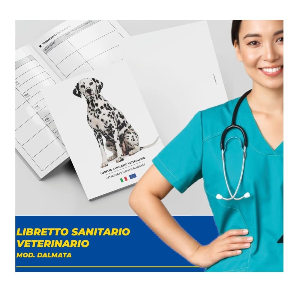 LIBRETTO SANITARIO VETERINARIO 15X21 CM - Dalmata - ideale per i nostri amici a 4 zampe (25)