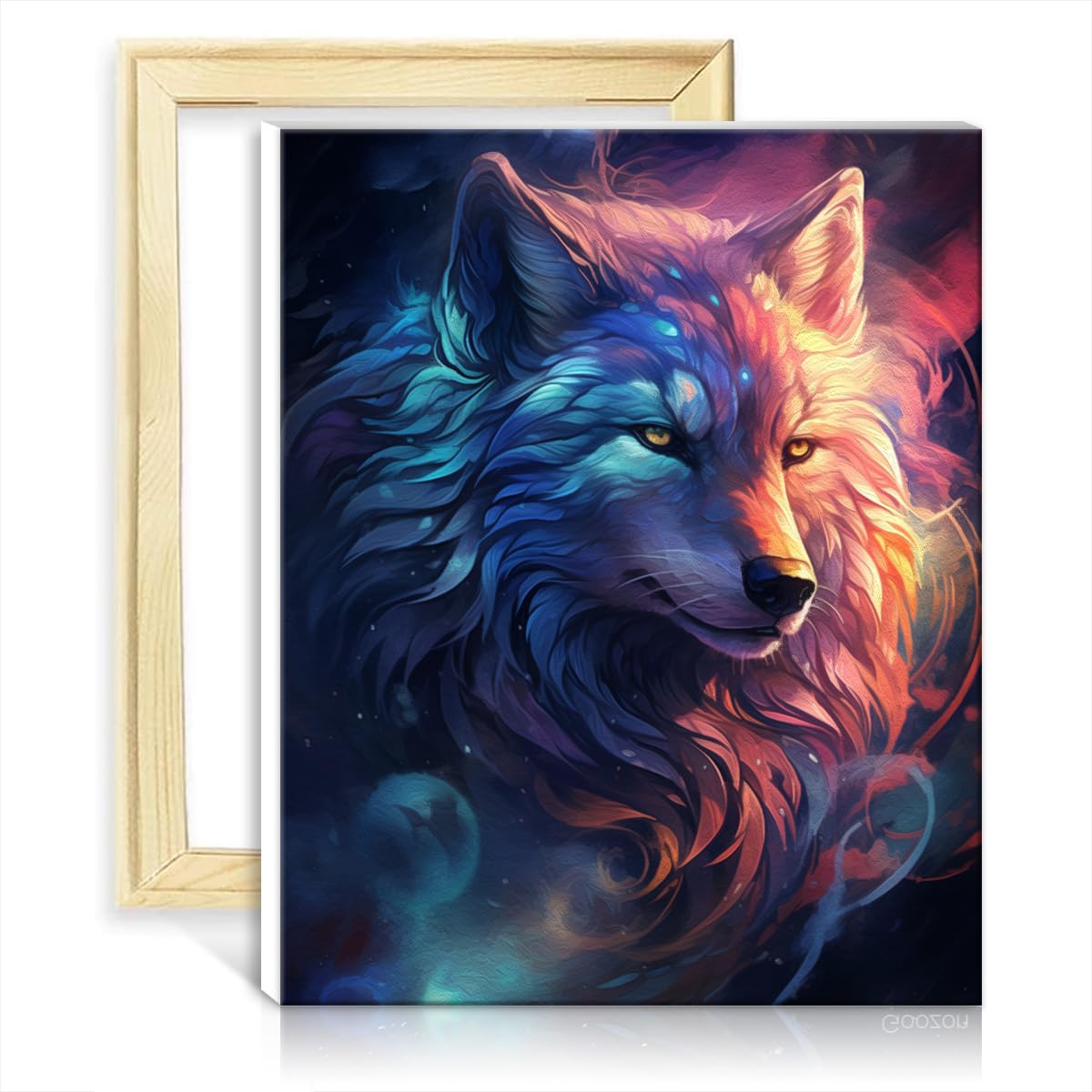 TANGFEIY Paint by Numbers Energetic Wolf Graffiti DIY Oil Painting Kits on Canvas with Brushes and Acrylic Pigment Picture for Home Decor No Frame(40x50cm)