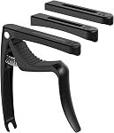 C1 Guitare Capo, 3 en 1 Capo en alliage de zinc avec porte-pick et pulvérisateur à broches, Capos pour guitare acoustique électrique Basse Ukulele Banjo Mandolin, Accessoires de guitare, grain de bois