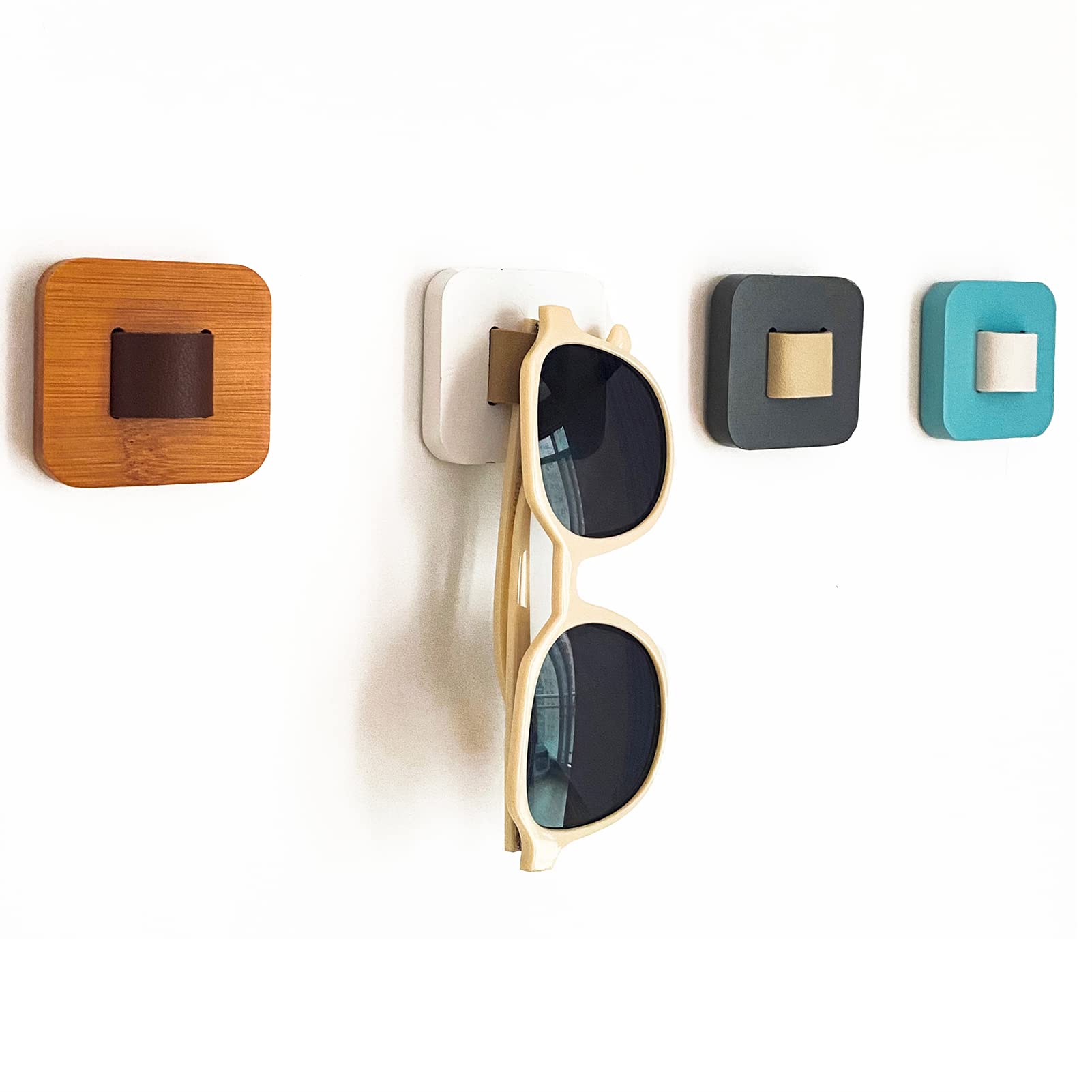Porta Occhiali da Sole - Organizzatore per Occhiali da Sole in Legno Portaocchiali da Sole da Appendere Espositore per Occhiali(2 Pezzi, Blu Lago-Corti)