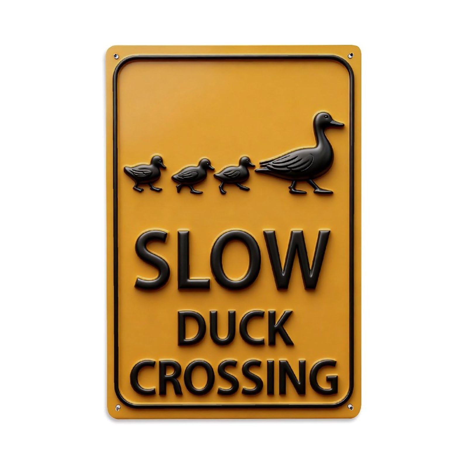 Duck Crossing Warning Sign Pattern_1 Vintage Metal Tin Sign Retro Wall Decor, Bar Garage Cafe Kitchen Home Wall Art Poster Decoration 8x12inches