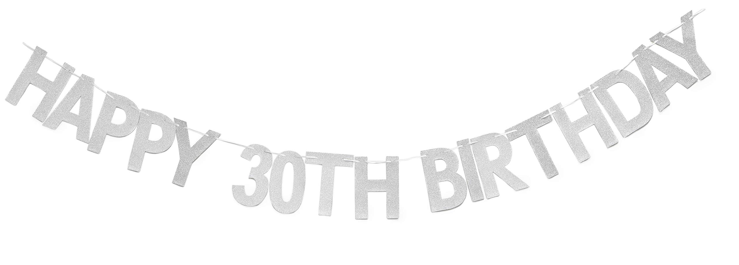 Toyland® Birthday/Party Letter Banner - 3 Metre Length - Party Decorations (30TH BIRTHDAY SILVER)