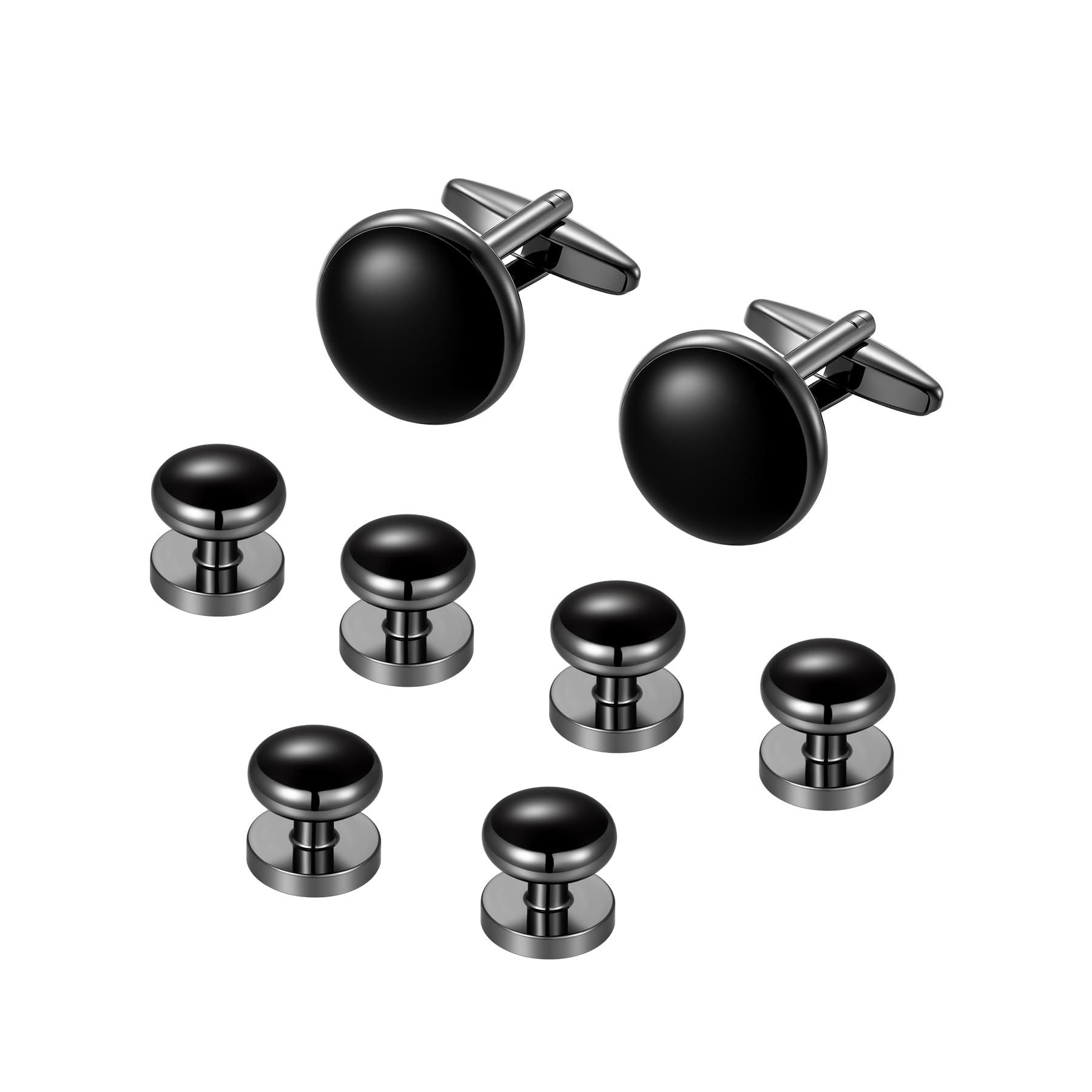 Cufflinks and Tuxedo Shirt Studs Stainless Steel Cuff links mens