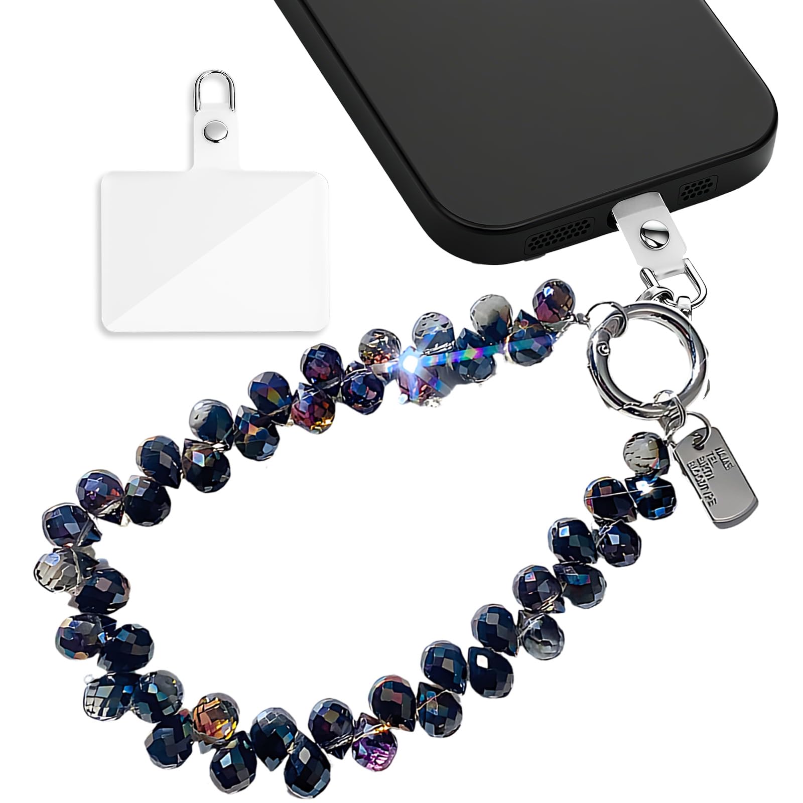 bharatbazaar Phone Charm, Crystal Detachable Wrist Strap Butterfly Anti-Drop Phone Charm Bracelet Phones Charms Aesthetic Key Chain with Tether Tab for Phone Bag Keychain Camera Wallet Decor-picture-23