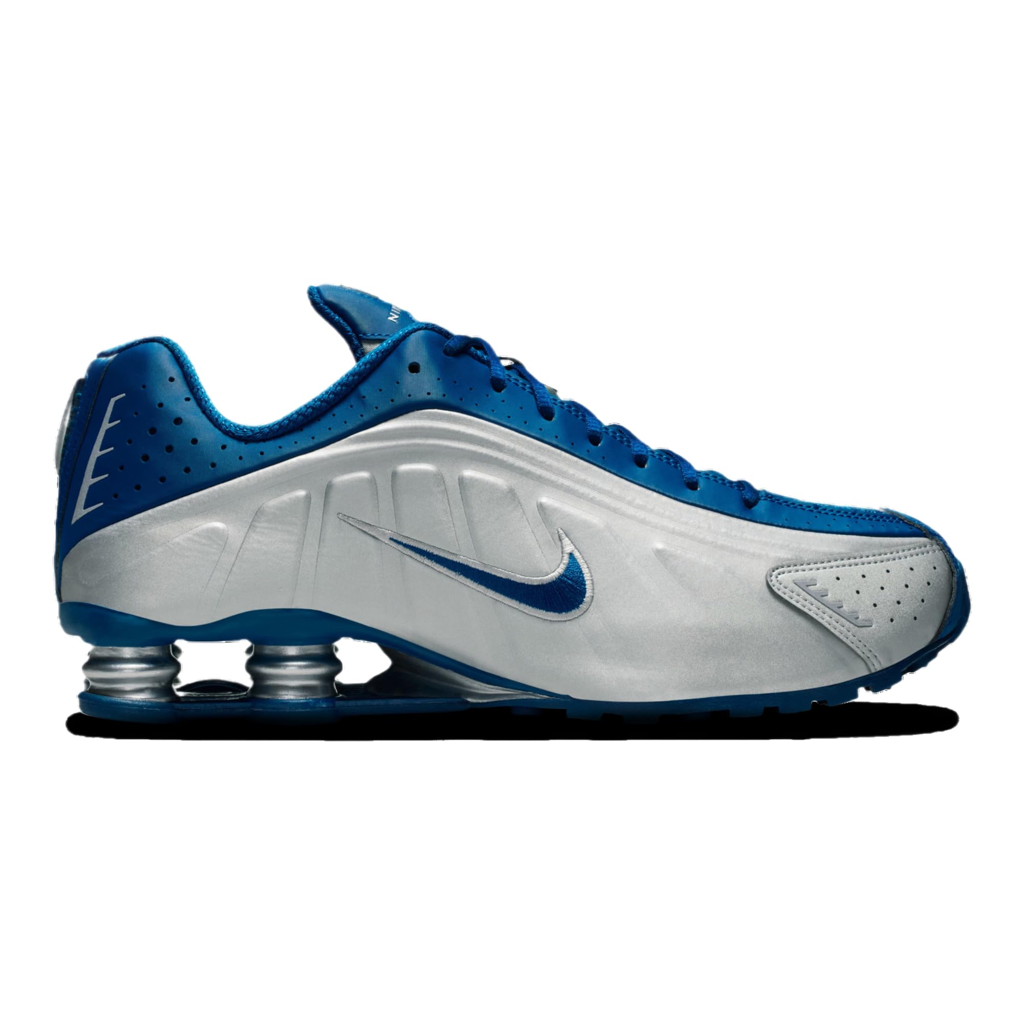 Shox R4 Brasil - Men's (Metallic Silver/Court Blue/White) Size 10