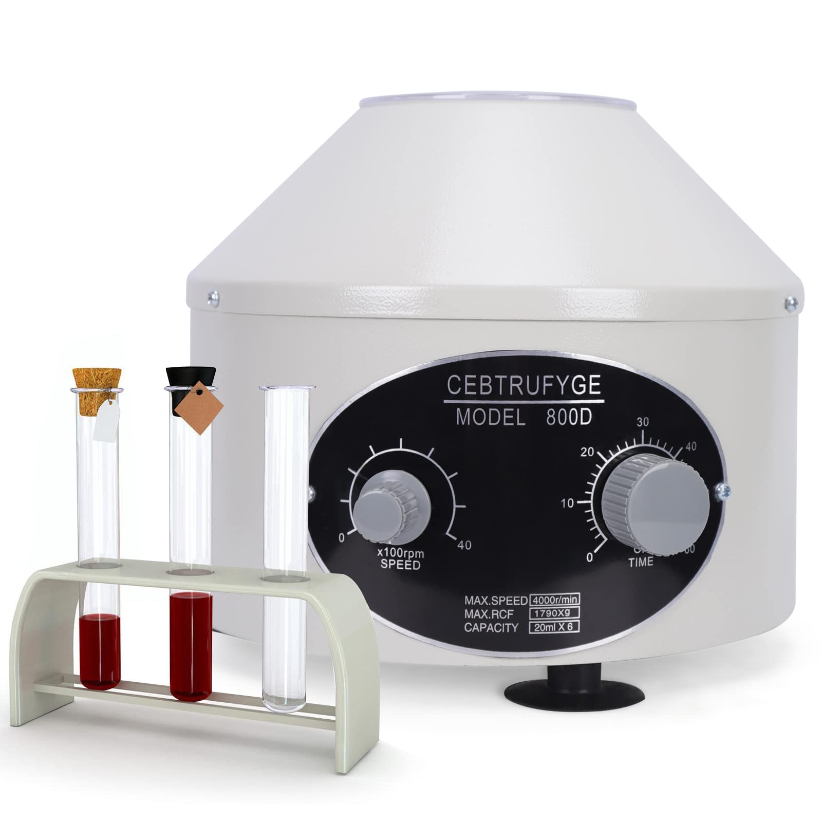 Centrífuga eléctrica de laboratorio 4000 rpm | Centrífuga de laboratorio para análisis sérico | Rotor 20ML×6 | Compacto y potente φ270 mm × 250 mm | 25 W de potencia del motor