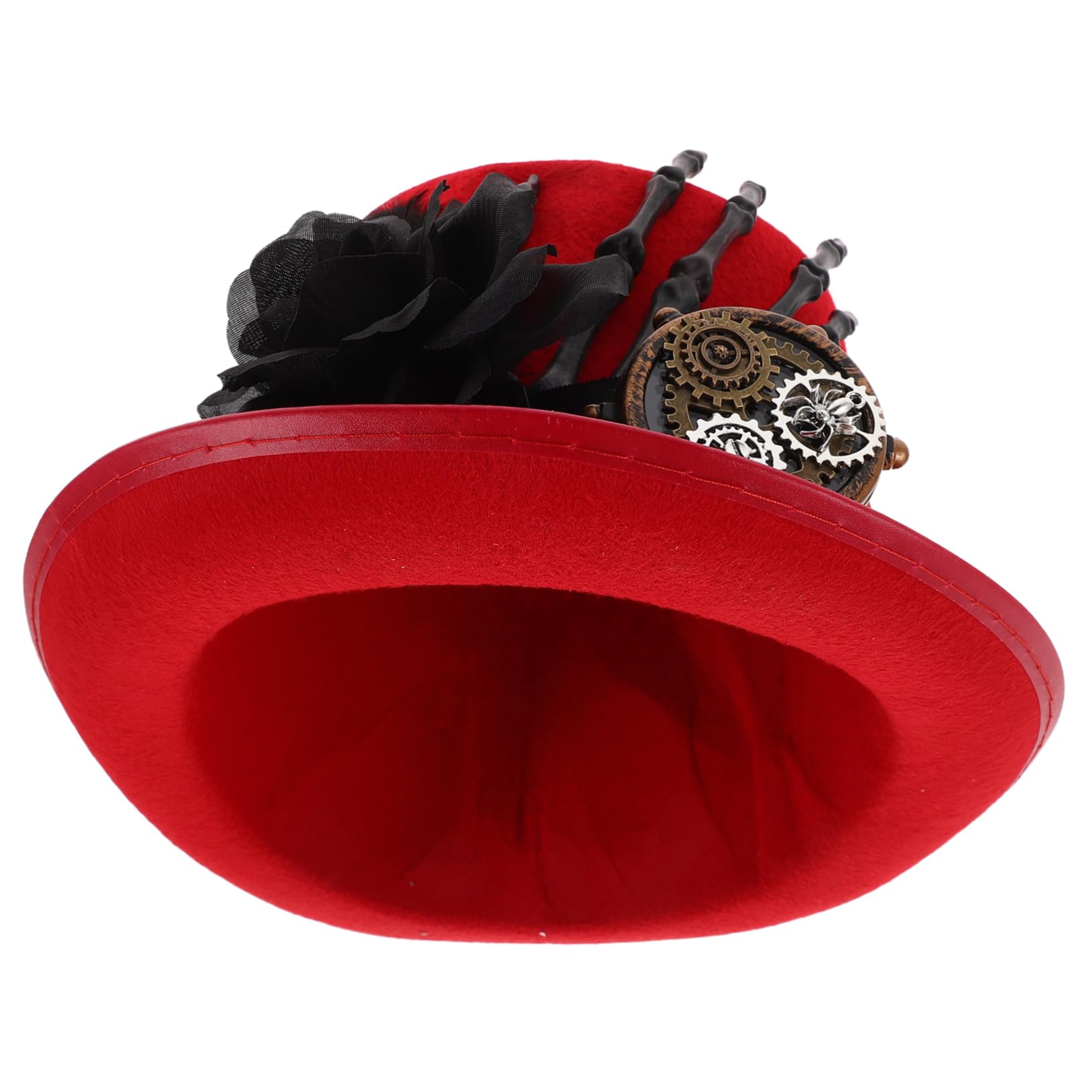 UKCOCO Sombrero de Copa Steampunk para Halloween con Mano de Calavera Diseño Unisex para Fiestas de Disfraz rol