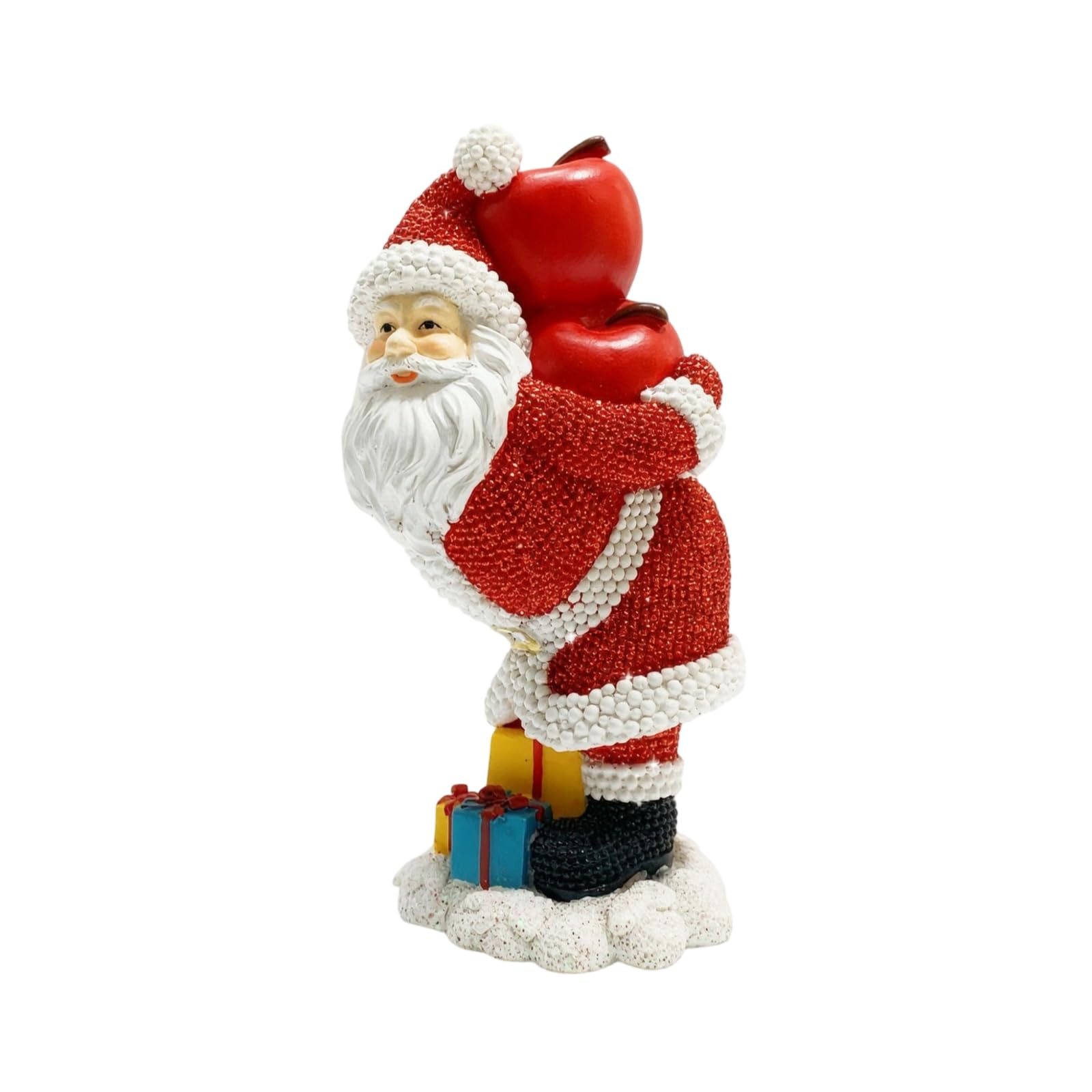 Weihnachtsmann Figur Resin Weihnachtsornament Weihnachtsskulptur Tischfigur mit Detailreicher Kleidung Und Weichem Basissockel Synthetisches Harz für, Color to 1